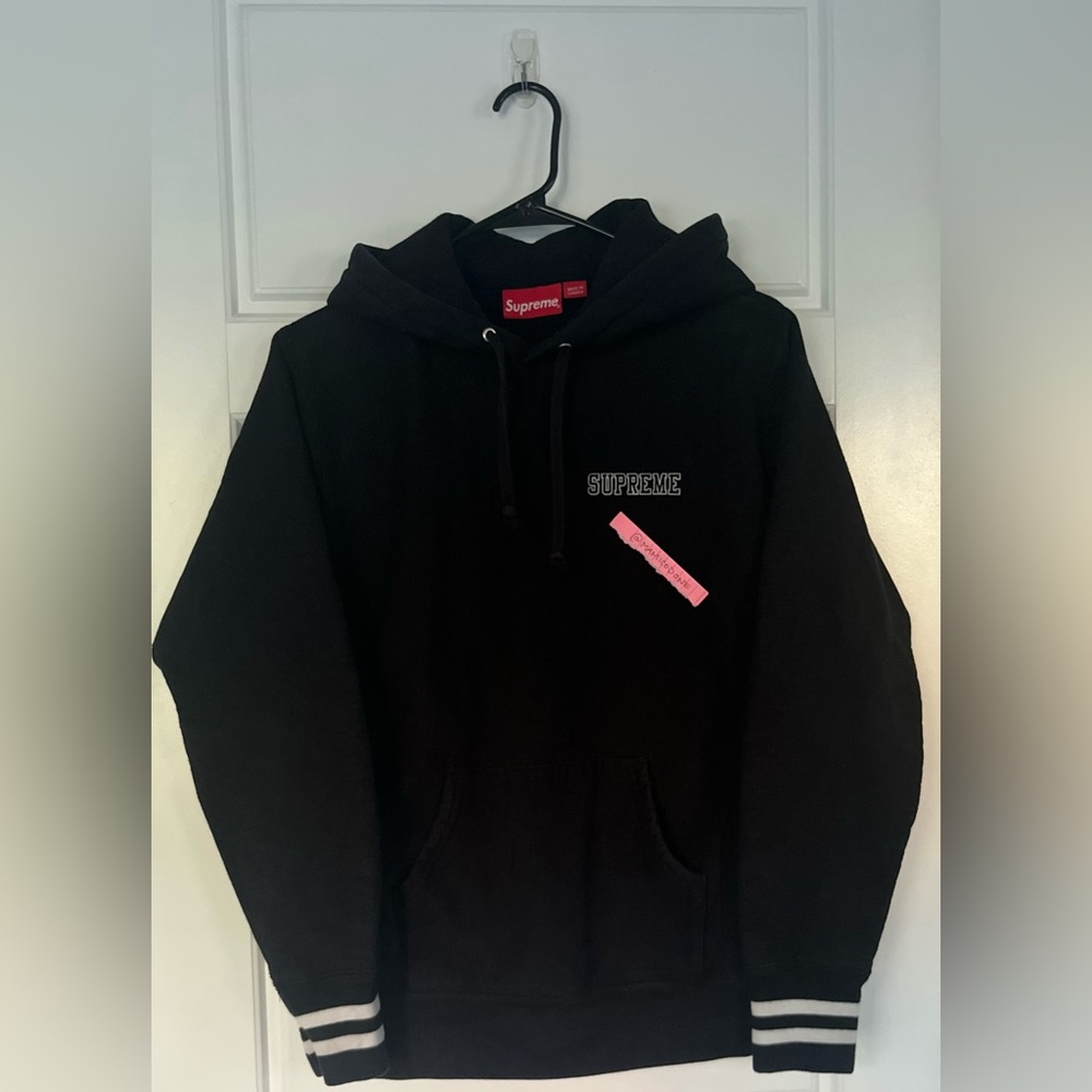 Supreme FW ‘16 Stripe Cuff Hooded Sweatshirt (Small, Black)
